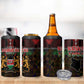 Kenya Jamhuri Day 4 in 1 Can Cooler Tumbler Coat Of Arms With Kente Pattern - African Pride