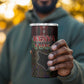 Kenya Jamhuri Day 4 in 1 Can Cooler Tumbler Coat Of Arms With Kente Pattern - African Pride