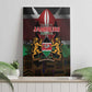 Kenya Jamhuri Day Canvas Wall Art Coat Of Arms With Kente Pattern - African Pride