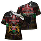 Happy Kenya Independence Day Cross Shoulder Shirt Coat Of Arms With Kente Pattern