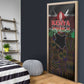 Happy Kenya Independence Day Door Cover Coat Of Arms With Kente Pattern