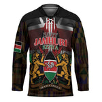 Happy Kenya Independence Day Hockey Jersey Coat Of Arms With Kente Pattern