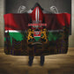 Kenya Jamhuri Day Hooded Blanket Coat Of Arms With Kente Pattern - African Pride