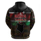 Kenya Jamhuri Day Hoodie Coat Of Arms With Kente Pattern - African Pride