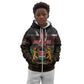 Kenya Jamhuri Day Kid Hoodie Coat Of Arms With Kente Pattern - African Pride