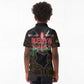 Kenya Jamhuri Day Kid Polo Shirt Coat Of Arms With Kente Pattern - African Pride