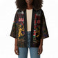 Happy Kenya Independence Day Kimono Coat Of Arms With Kente Pattern