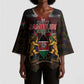 Happy Kenya Independence Day Kimono Sleeve Blouse Coat Of Arms With Kente Pattern