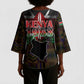 Happy Kenya Independence Day Kimono Sleeve Blouse Coat Of Arms With Kente Pattern