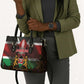 Happy Kenya Independence Day Leather Bag Coat Of Arms With Kente Pattern