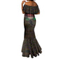 Kenya Jamhuri Day Mermaid Dress Coat Of Arms With Kente Pattern - African Pride