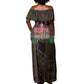 Kenya Jamhuri Day Off Shoulder Maxi Dress Coat Of Arms With Kente Pattern - African Pride