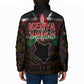 Happy Kenya Independence Day Padded Jacket Coat Of Arms With Kente Pattern