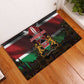 Kenya Jamhuri Day Rubber Doormat Coat Of Arms With Kente Pattern - African Pride