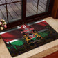 Kenya Jamhuri Day Rubber Doormat Coat Of Arms With Kente Pattern - African Pride