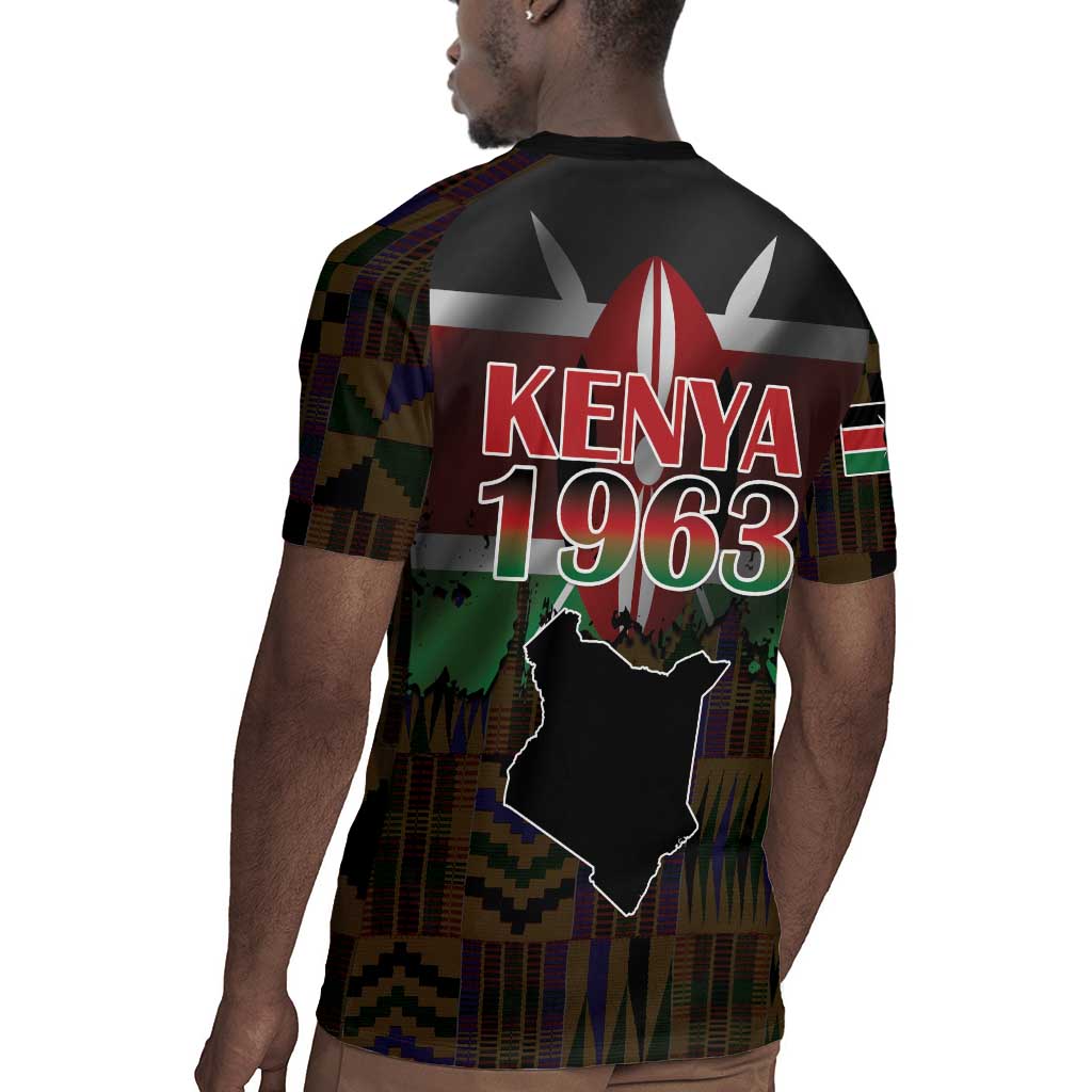 Kenya Jamhuri Day Rugby Jersey Coat Of Arms With Kente Pattern - African Pride