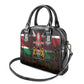 Kenya Jamhuri Day Shoulder Handbag Coat Of Arms With Kente Pattern - African Pride