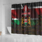 Kenya Jamhuri Day Shower Curtain Coat Of Arms With Kente Pattern - African Pride