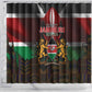 Kenya Jamhuri Day Shower Curtain Coat Of Arms With Kente Pattern - African Pride