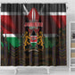 Kenya Jamhuri Day Shower Curtain Coat Of Arms With Kente Pattern - African Pride