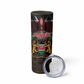 Kenya Jamhuri Day Skinny Tumbler Coat Of Arms With Kente Pattern - African Pride