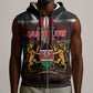 Kenya Jamhuri Day Sleeveless Zip Hoodie Coat Of Arms With Kente Pattern - African Pride