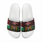 Happy Kenya Independence Day Slide Sandals Coat Of Arms With Kente Pattern