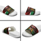 Happy Kenya Independence Day Slide Sandals Coat Of Arms With Kente Pattern