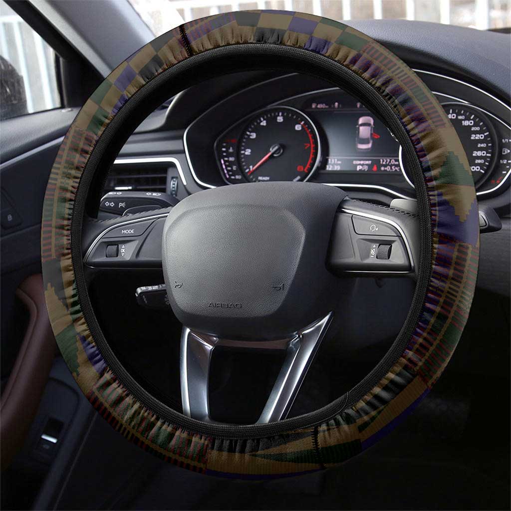 Kenya Jamhuri Day Steering Wheel Cover Coat Of Arms With Kente Pattern - African Pride