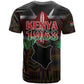 Kenya Jamhuri Day T shirt Coat Of Arms With Kente Pattern - African Pride
