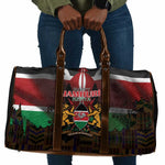 Happy Kenya Independence Day Travel Bag Coat Of Arms With Kente Pattern