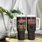 Kenya Jamhuri Day Tumbler With Handle Coat Of Arms With Kente Pattern - African Pride