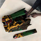 Happy Kenya Independence Day Umbrella Coat Of Arms With Kente Pattern