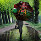 Happy Kenya Independence Day Umbrella Coat Of Arms With Kente Pattern