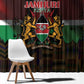 Kenya Jamhuri Day Window Curtain Coat Of Arms With Kente Pattern - African Pride