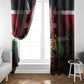 Kenya Jamhuri Day Window Curtain Coat Of Arms With Kente Pattern - African Pride