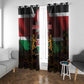 Kenya Jamhuri Day Window Curtain Coat Of Arms With Kente Pattern - African Pride
