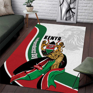 Kenya Independence Day Area Rug Lion With Coat Of Arms - African Pride