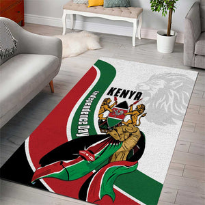 Kenya Independence Day Area Rug Lion With Coat Of Arms - African Pride