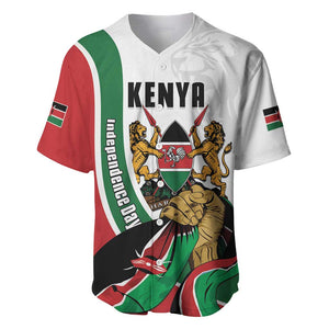 Personalized Kenya Independence Day Baseball Jersey Lion With Coat Of Arms - African Pride