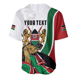 Personalized Kenya Independence Day Baseball Jersey Lion With Coat Of Arms - African Pride