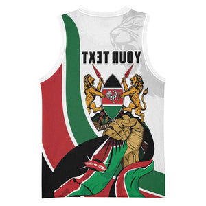 Personalized Kenya Independence Day Basketball Jersey Lion With Coat Of Arms - African Pride