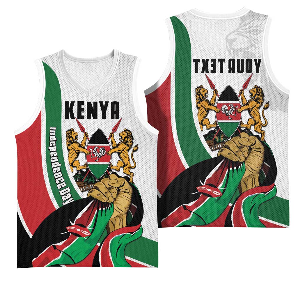 Personalized Kenya Independence Day Basketball Jersey Lion With Coat Of Arms - African Pride