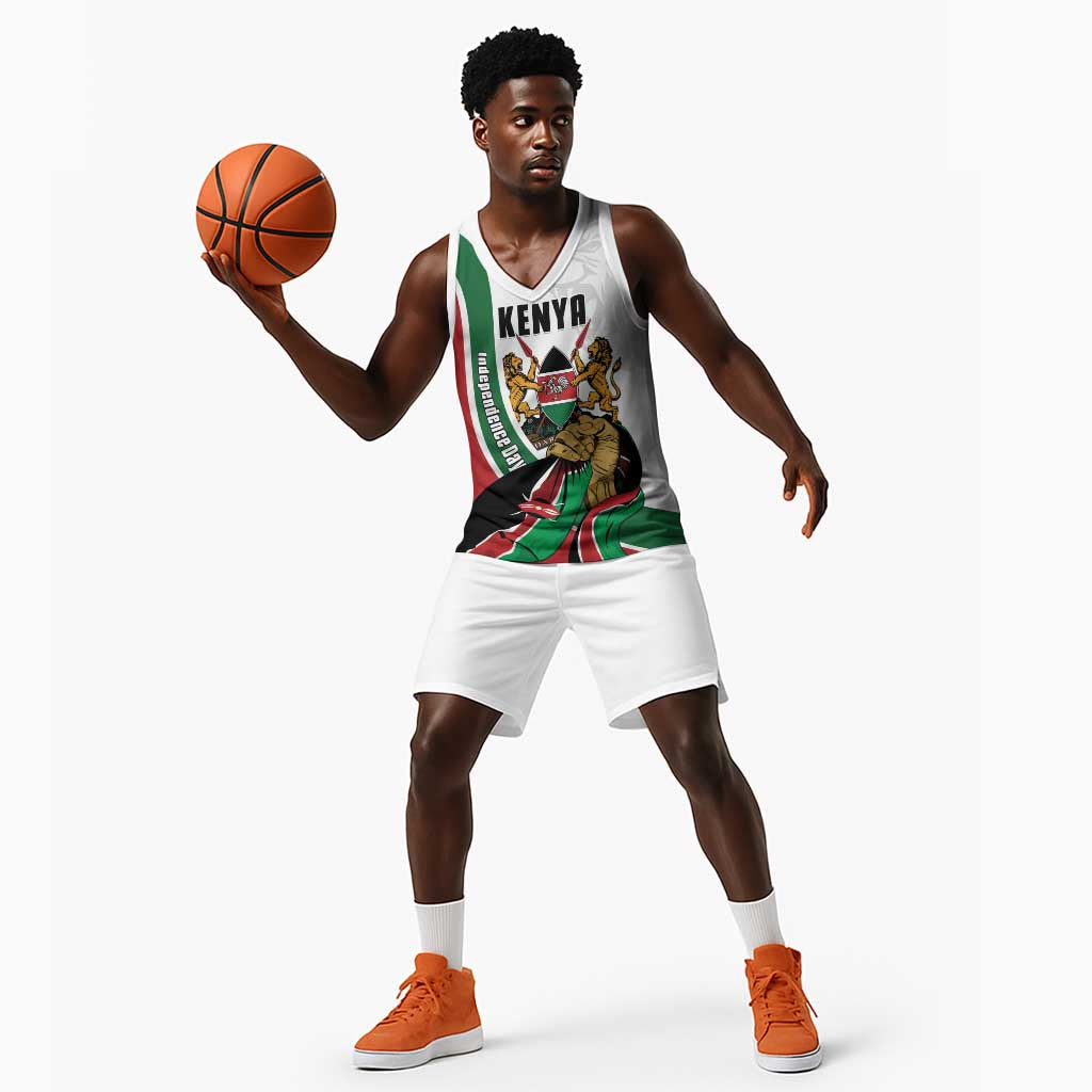 Personalized Kenya Independence Day Basketball Jersey Lion With Coat Of Arms - African Pride