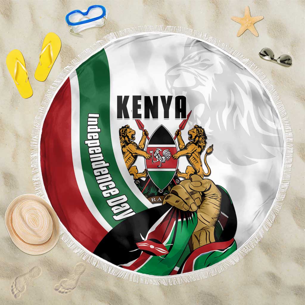 Kenya Independence Day Beach Blanket Lion With Coat Of Arms - African Pride