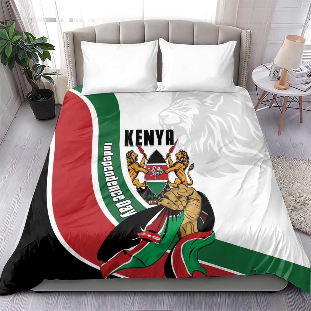Kenya Independence Day Bedding Set Lion With Coat Of Arms - African Pride