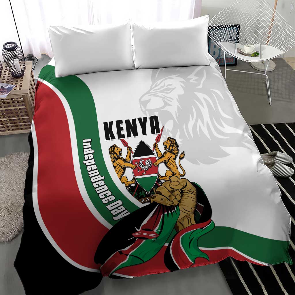 Kenya Independence Day Bedding Set Lion With Coat Of Arms - African Pride