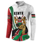 Personalized Kenya Jamhuri Day Button Sweatshirt Lion With Coat Of Arms
