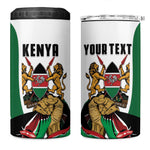 Personalized Kenya Independence Day 4 in 1 Can Cooler Tumbler Lion With Coat Of Arms - African Pride