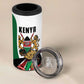 Personalized Kenya Independence Day 4 in 1 Can Cooler Tumbler Lion With Coat Of Arms - African Pride